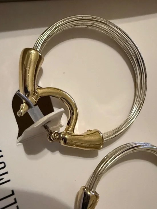 NIB Robert Lee Morris Two-Tone Hoop Earrings - Picture 6 of 10